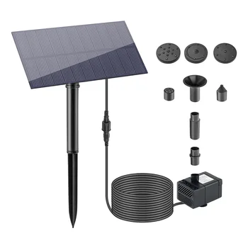 5W 5V Solar Fountain for Bird Bath Solar Water Fountain Pump With 6 Nozzles & 3M Water Cable 180L/h for Pond, Fish Tank, Garden - Image 6