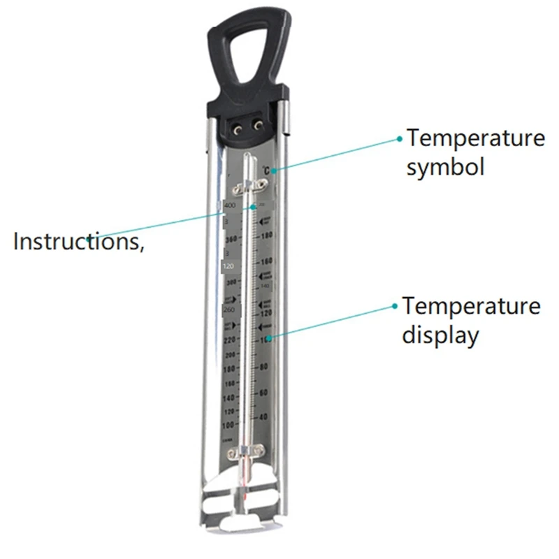 Polder Candy/Jelly/Deep Fry Thermometer Stainless Steel with Pot Clip