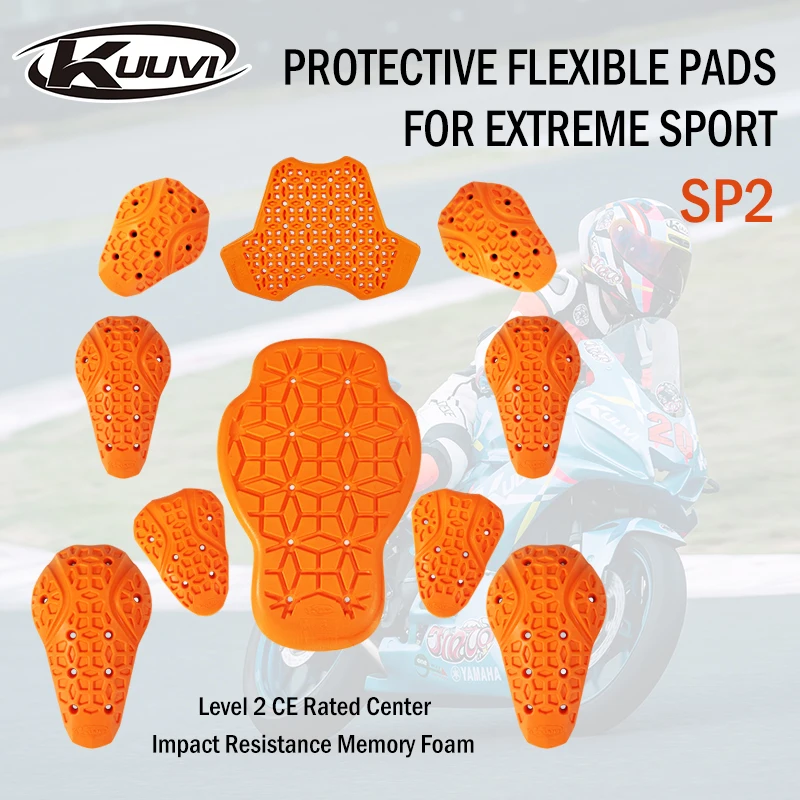 MOON CE Level 1 Back Armor Protection Pad and CE Level 2 Elbow and Shoulder Certified Armor Set, Motorcycle Armor Protector