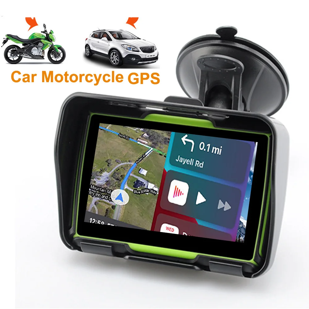 Car Motorcycle GPS 4.3" Screen Window CE GPSNavigation IPX7 Waterproof Bluetooth 5.0 FM AVIN Built In 8GB R0M Free Igo Map