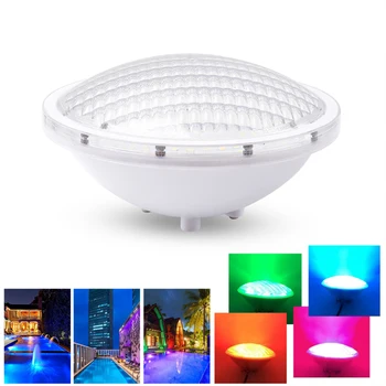 플라스틱 벽 장착 수영장 램프, 18W RGB 수영장 조명, Par56 LED 수영 수중 조명, 12V IP68 방수 연못 루즈 피시나 조명