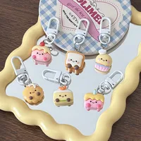 Cartoon Dessert Cookie Cake Toast Keyring Fashion Sweet Doll Pendant Lovely Animal Keychain Backpack Decoration Accessories 2