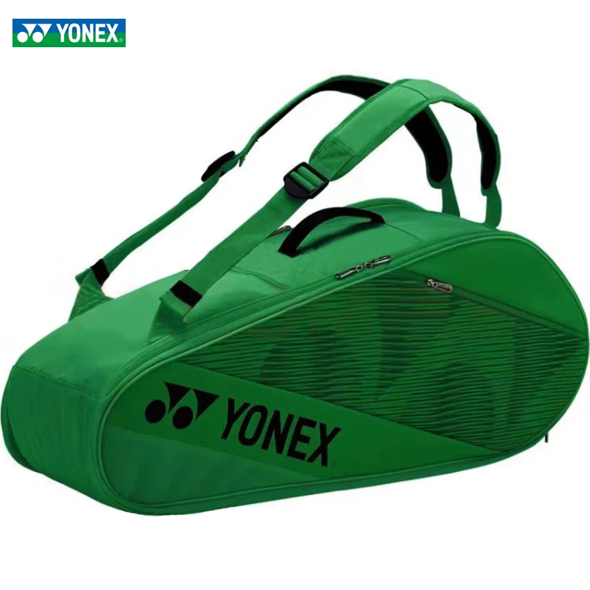 YONEX2023LeatherTennisBagfor6pcsRacketDoubleDeckBadminton