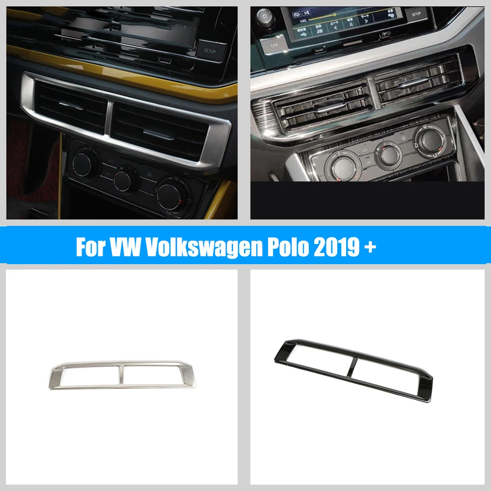 

Stainless Steel Car middle air outlet Decoration Cover Trim Car Styling For VW Volkswagen Polo 2019-2022 Accessories