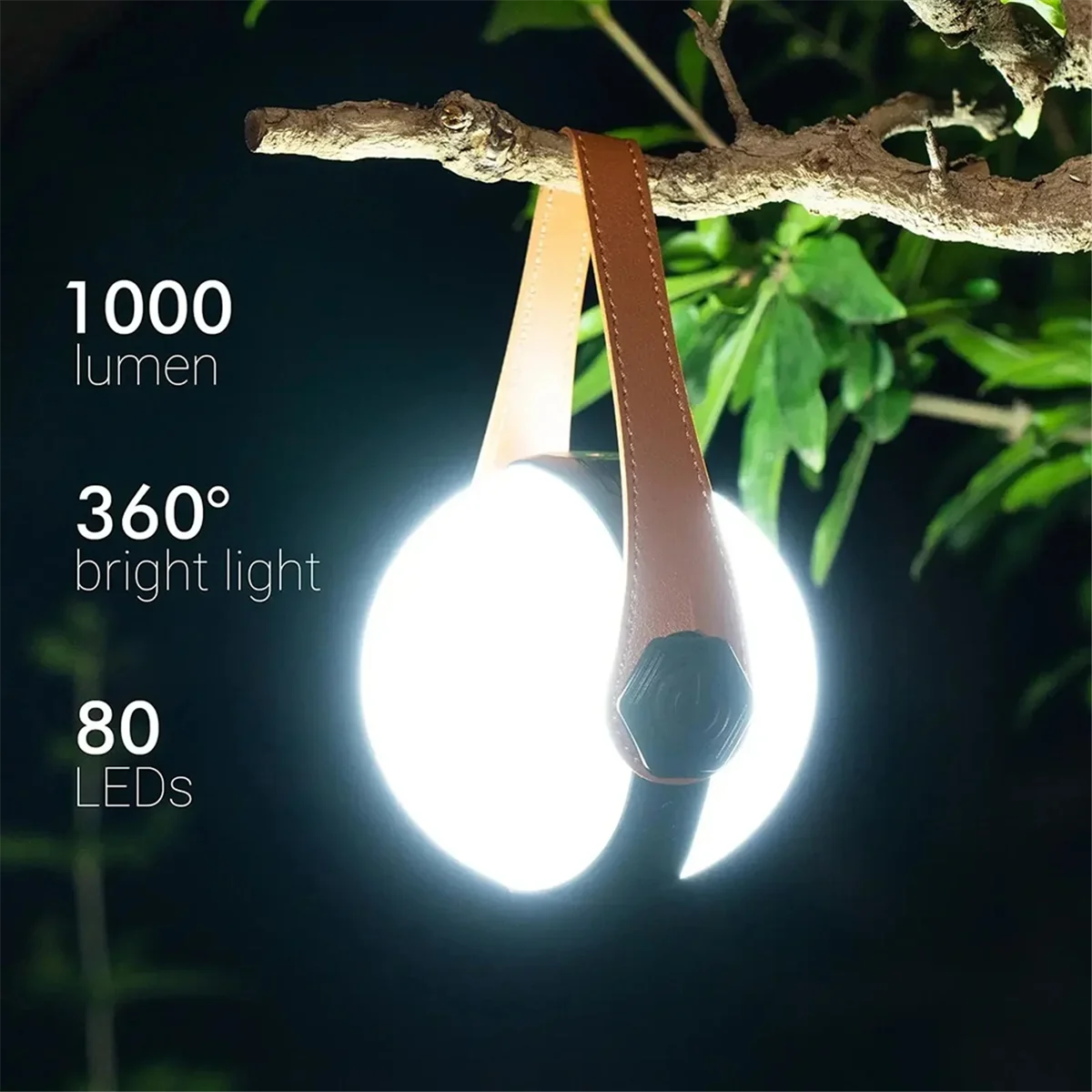 BAAU Portable Ball Camping Lantern Bracket Rechargeable Hanging Tent Light Outdoor Flashlight Waterproof Emergency Lamp