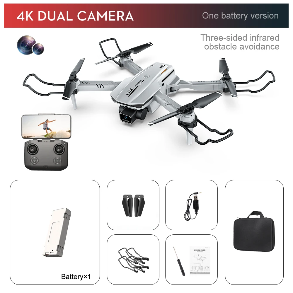 2022 New XT1 mini Drone  4K Professional Camera FPV WIFI  Three-way Obstacle Avoidance Foldable Quadcopter  RC Helicopter Toys cute RC Helicopters RC Helicopters