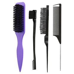 Sleek Finish Hair Brush for Smooth Styling & Edge Control (Purple)