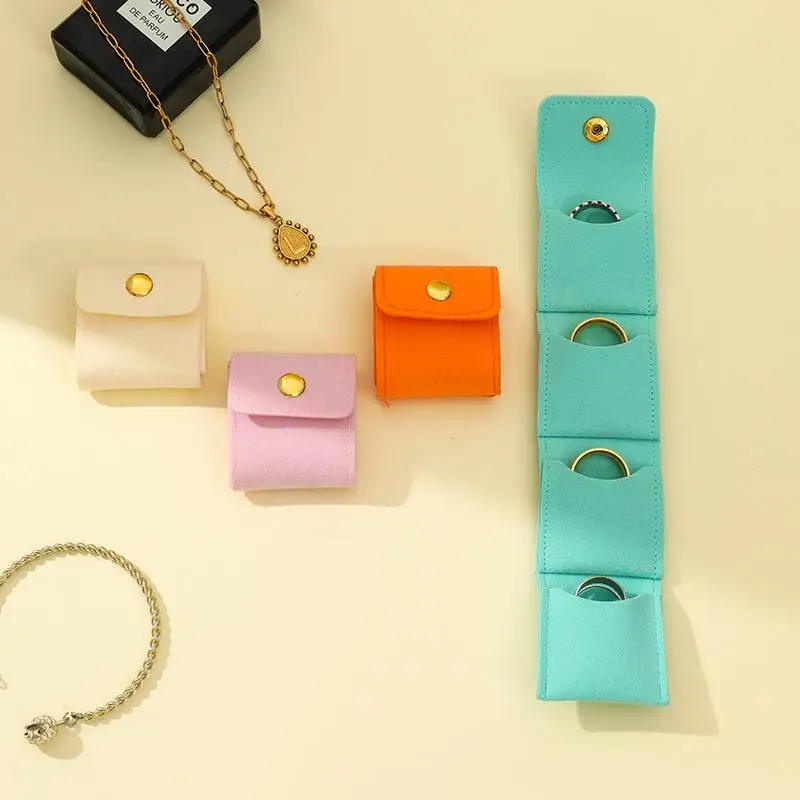 Portable Mini Jewelry Organizer Bag With Multiple Compartments For Rings Necklaces Earrings Travel Storage Bag