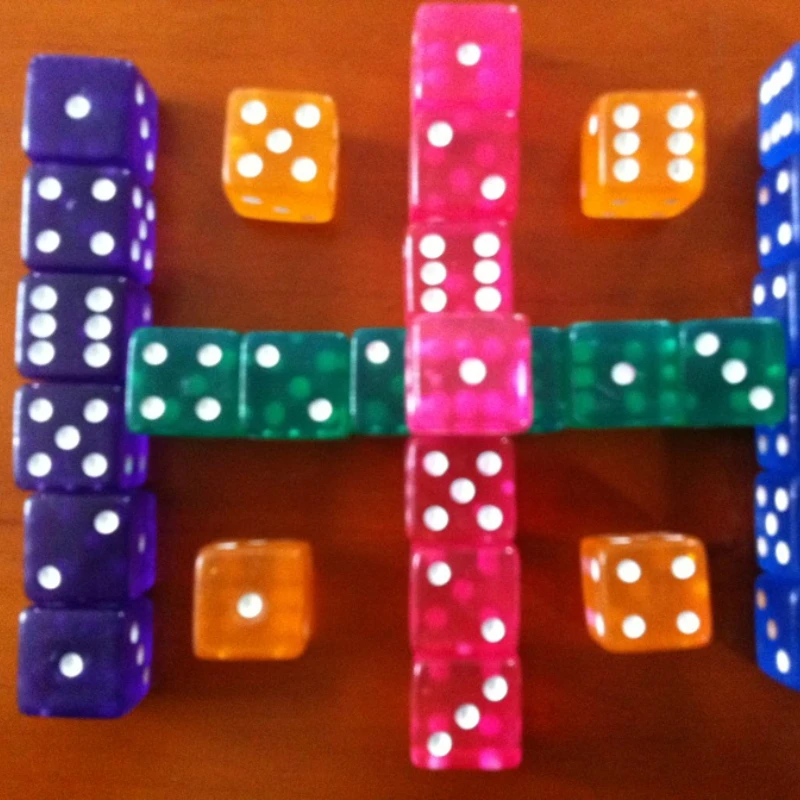 

6pcs/set 19mm Square Corners Transparent Dice #19 Export Dice