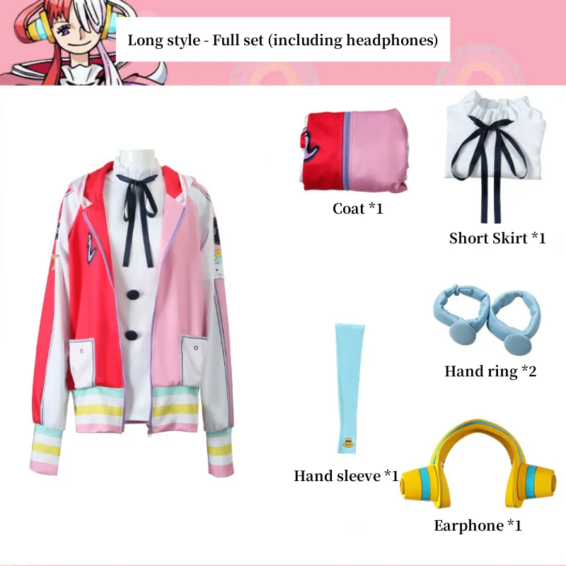 thumbnail image 1 of Ropa de cosplay de One Piece Uta, versión teatral, película, hija roja de Red Shanks, accesorios, disfraz, peluca, alas, juguete para niños y adultos, regalo, 1 of 5