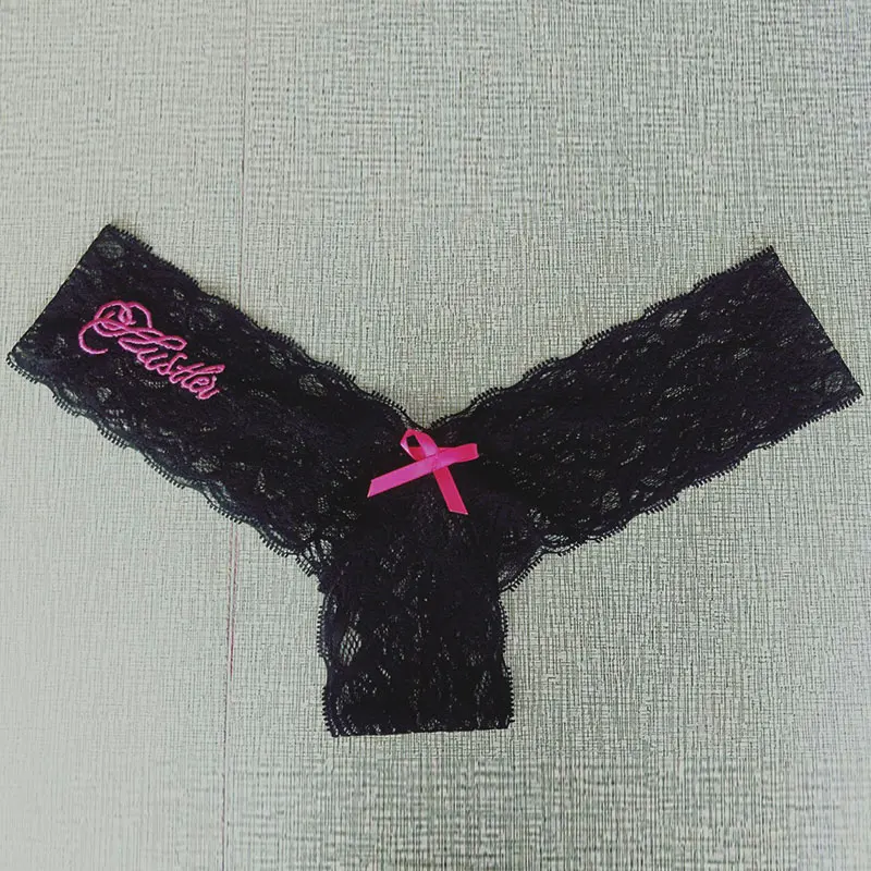 

1pcs Women Fashion Erotic Sexy Lingerie Solid Color Slim Fitting Lace Briefs Embroidery Underpants Bowknot Decorative Underwear
