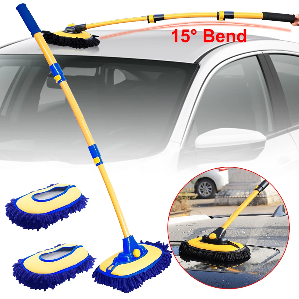 SoftCarWashBrushAdjustableTelescopingLongHandleCleaningMop15