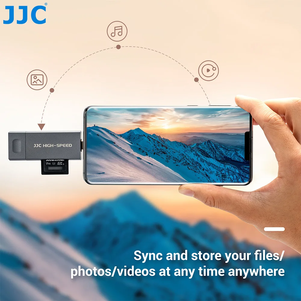 Jjc-uhs-ii Leitor de Cartão Msd sd Usb 3.1 Micro Usb 2.0 tipo c Usb 3.1 para sd Adaptador Micro sd para Câmera pc Laptop Telefone Pad Otg - Imagem 6