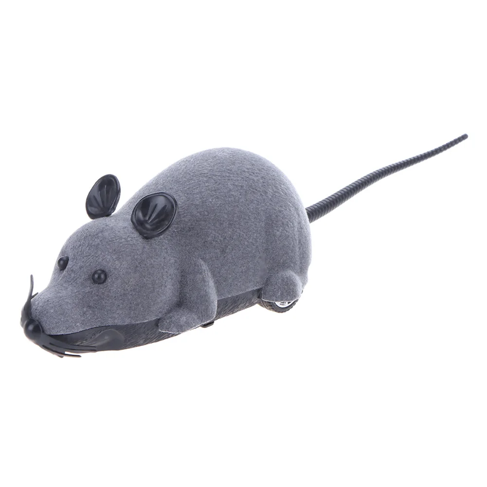 Wireless Plush Mouse Funny Pet Cat Remote Control Fake Simulation Electronic Mice Interactive Mechanical Motion Kitten Rat Toy 