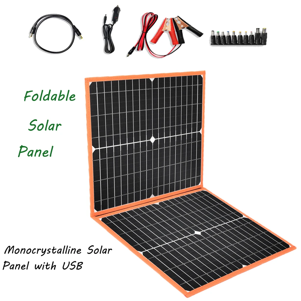 100W-80W-60W-40W-Portable-Solar-Panel-Charger-Double-USB-5V-18V-DC ...