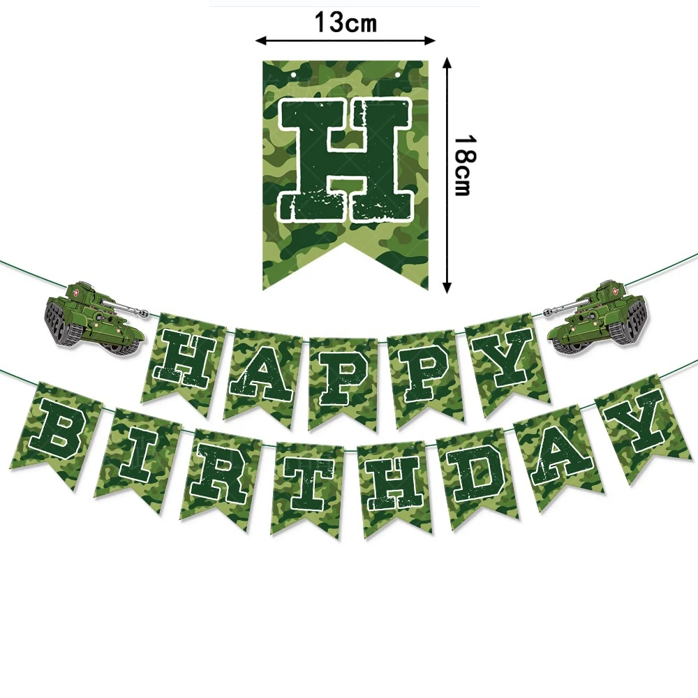 Military-Themed Camouflage Balloon Decorations for Boys' Birthday Party Supplies