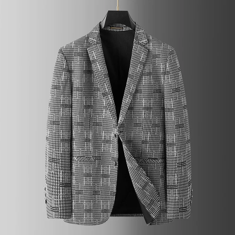 

new arrival suepr large Men Fashion Casual Print Coat Men's Suit Autumn Winter Blazers Plus Size L XL 2XL 3XL 4XL 5XL 6XL 7XL