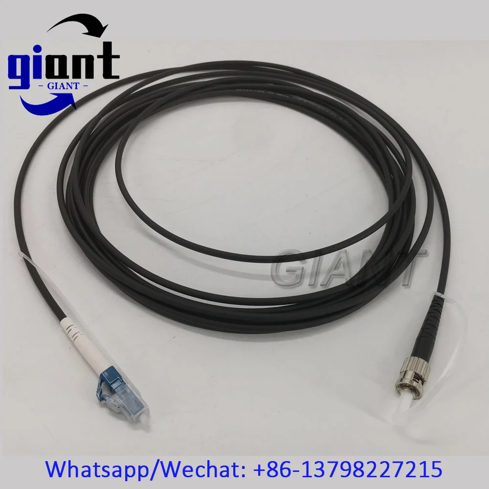 10개/묶음 1C 아머드 케이블, 1C, SM, 9/125, 3.0mm 5M TPU 블랙 아머드 패치 코드 케이블, STUPC 남성형에서 LCUPC 광섬유 패치 코드