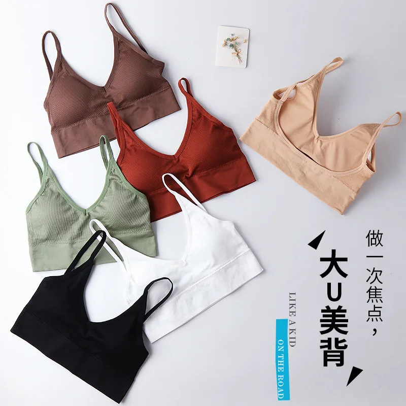 Women bras, sports seamless yoga push-up fitness top for running gym