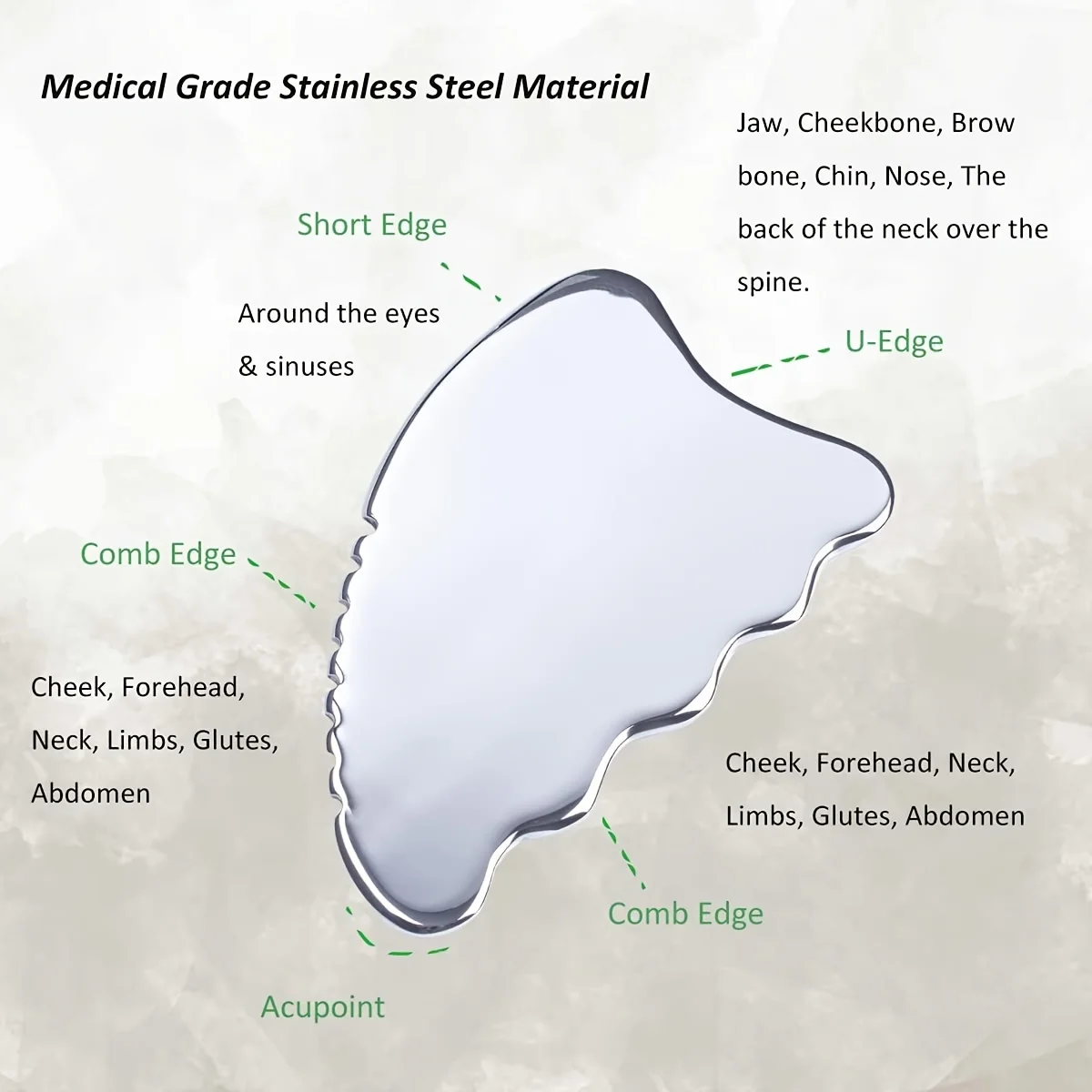 Body Gua Sha Tools Stainless Steel GuaSha Tool Manual Massage Sticks for Jawline Sculpting Whole Body Skin Care Massager