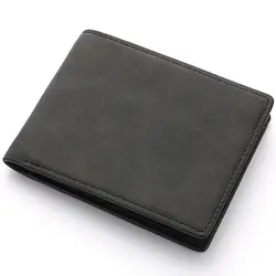 Men's Fashionable PU Leather Multi - Card Wallet with Coin Pocket - Large Capacity and Compact Design (Black)