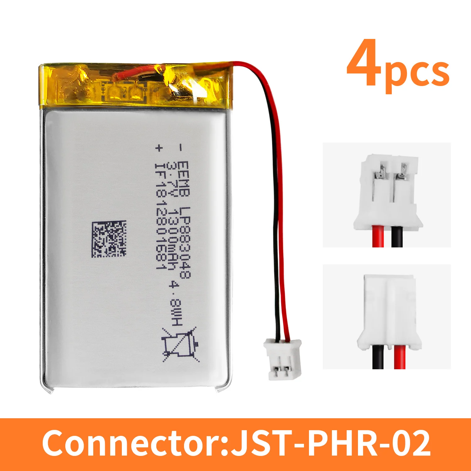 EEMB 1 ~ 10 PCS 883048 3.7 V電池1300 mAh充電可能リチウムポリマー