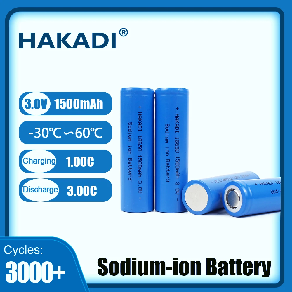 HAKADI 18650 Rechargeable Sodium 3V 1500mah Batteries 4-16PCS For DIY 12V 24V 48V Solar Energy Storage System Power Supply