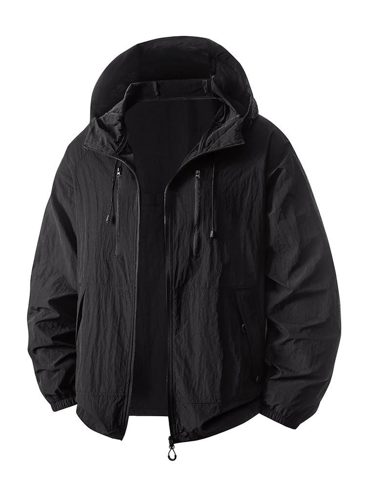 Women's Lightweight Hooded Summer Windbreaker Jacket with Sun Protection and Adjustable Drawstring