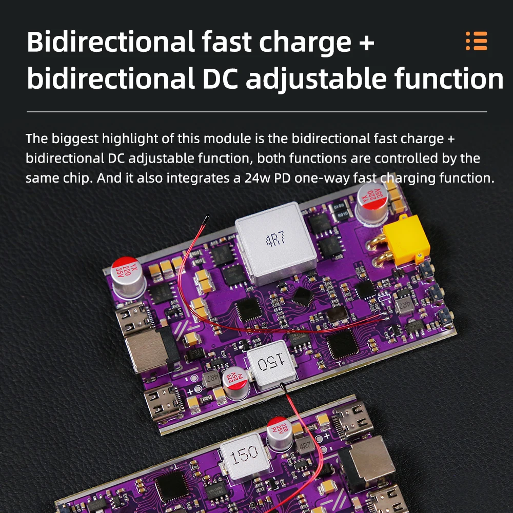 Two-Way Adjustable DC250W Two-Way Fast Charge PD120W+24W High-Power Multi-Function Fast Charge Module