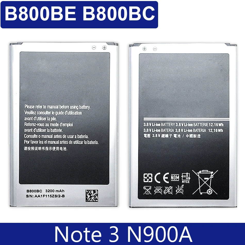 

3200mAh Battery For Samsung Galaxy Note 3 N900 N9006 N9005 N9000 N900A N900T N900P B800BE B800BC + Track Code