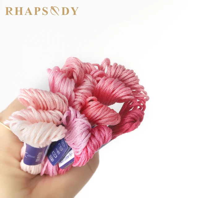 Rhapsody DMC qualité coton égyptien fil à broder 6 brins Double fil de point de croix mercerisé 12 couleurs ensemble 8 mètres écheveau 4