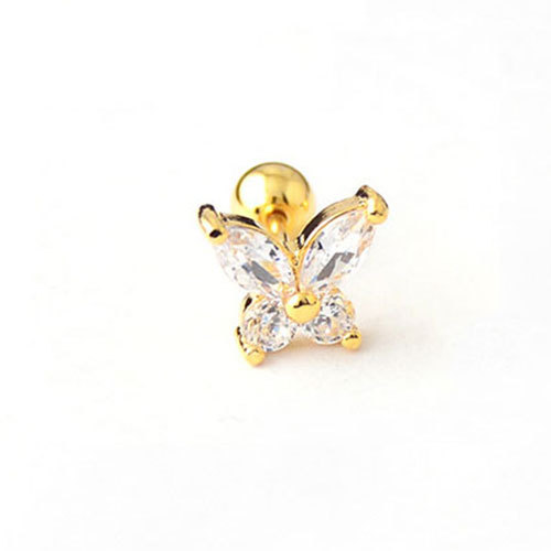 PCS Cute Small Star Ear Stud Cuff Earring Gold Color Cartilage Stainless Steel Helix Piercing Tragus Bar Ball Ear Jewelry