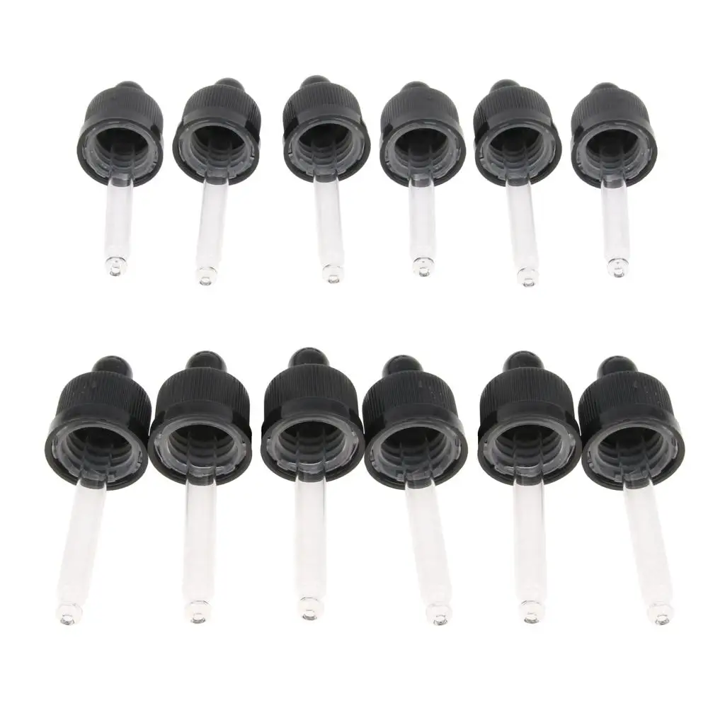 12Pcs Glass Dropper Pipette for 15ml Bottles of Essential Oils