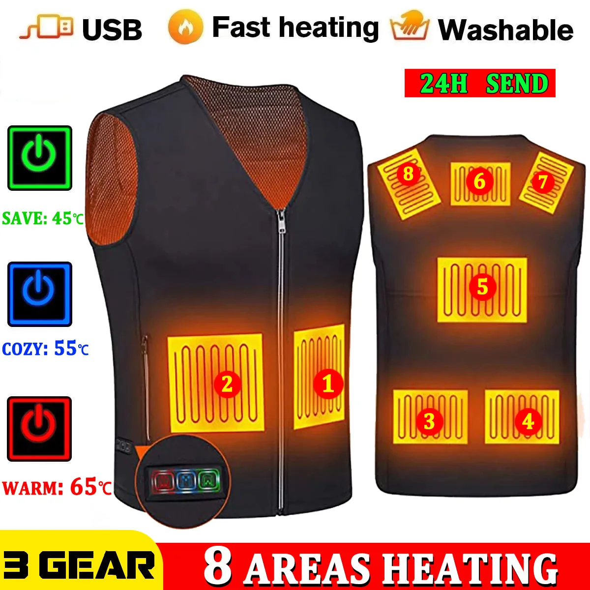 battery operated heated gilet