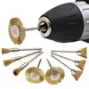 15Pcs Brass Brush Steel Wire Wheels Brushes Electric Drill Rotary Tool Polishing Dremel Rotary Tool Metal Rust Removal Brush Set 1