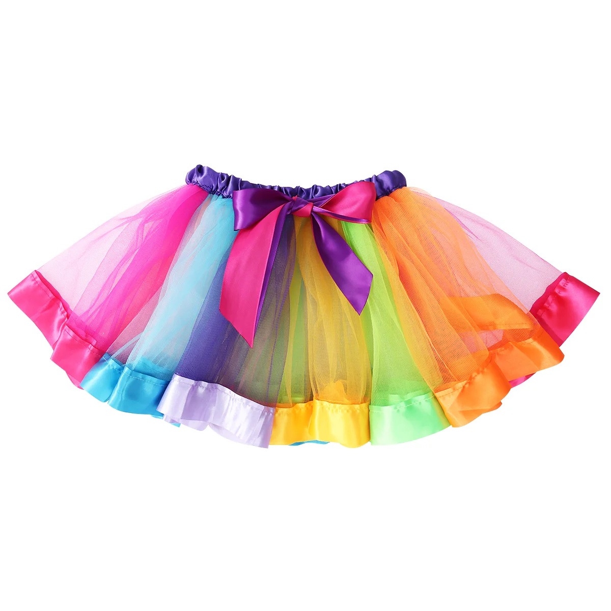 

Rainbow Tutu Skirt Girls Tiered Ballet with Bowknot Ribbon Skirts for Daily Wear
