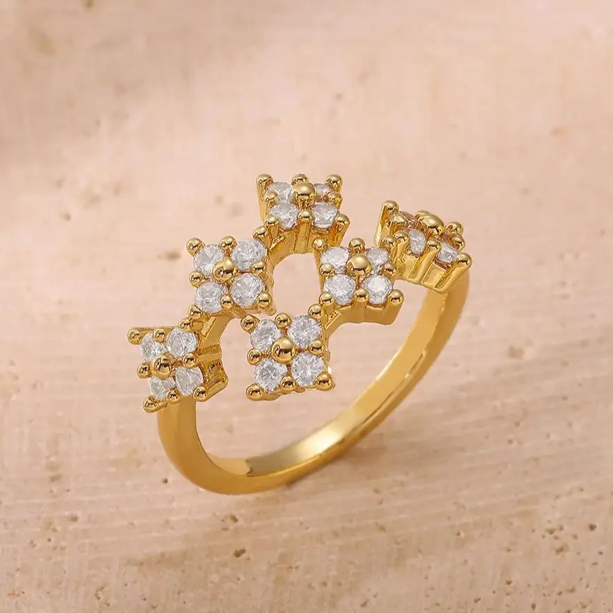 Luxury Zircon Rings Adjustable Ring