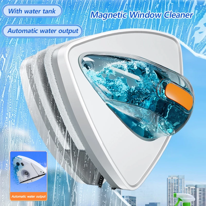 15-30mm Magnetic Window Cleaner Brush Double-Side Automatic Water Discharge Wiper Glass Window Brush Household Cleaning Tools window cleaning brush window cleaner
