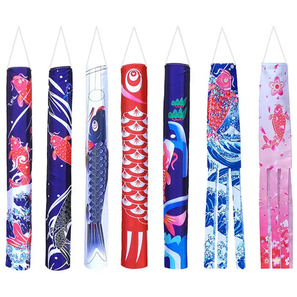 Japanese Hanging Carp Windsock Vivid Fabric Fish Windsock Banners Hanging Flag Streamer Fish Flag Wind Sock Flag Home Decor 6