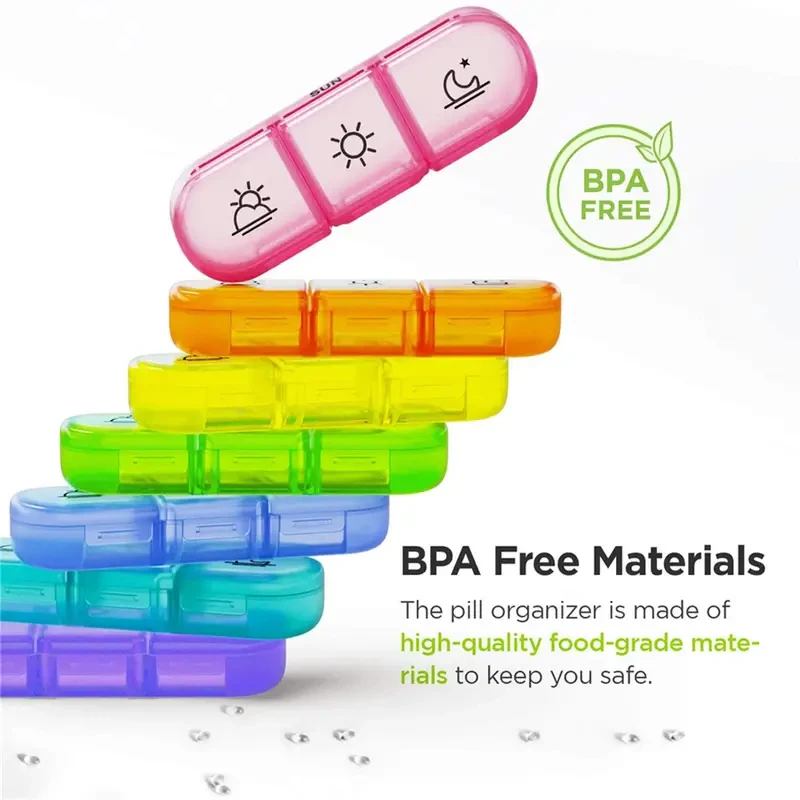 Weekly Pill Organizer with Splitters - 7-Day Medicine Storage Case