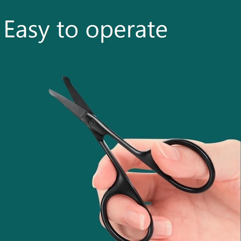New Round Tip Nose Scissors Nose Hair Cutting Nose Scissors Man Facial Hair Eyebrow Scissors BMJ01 4