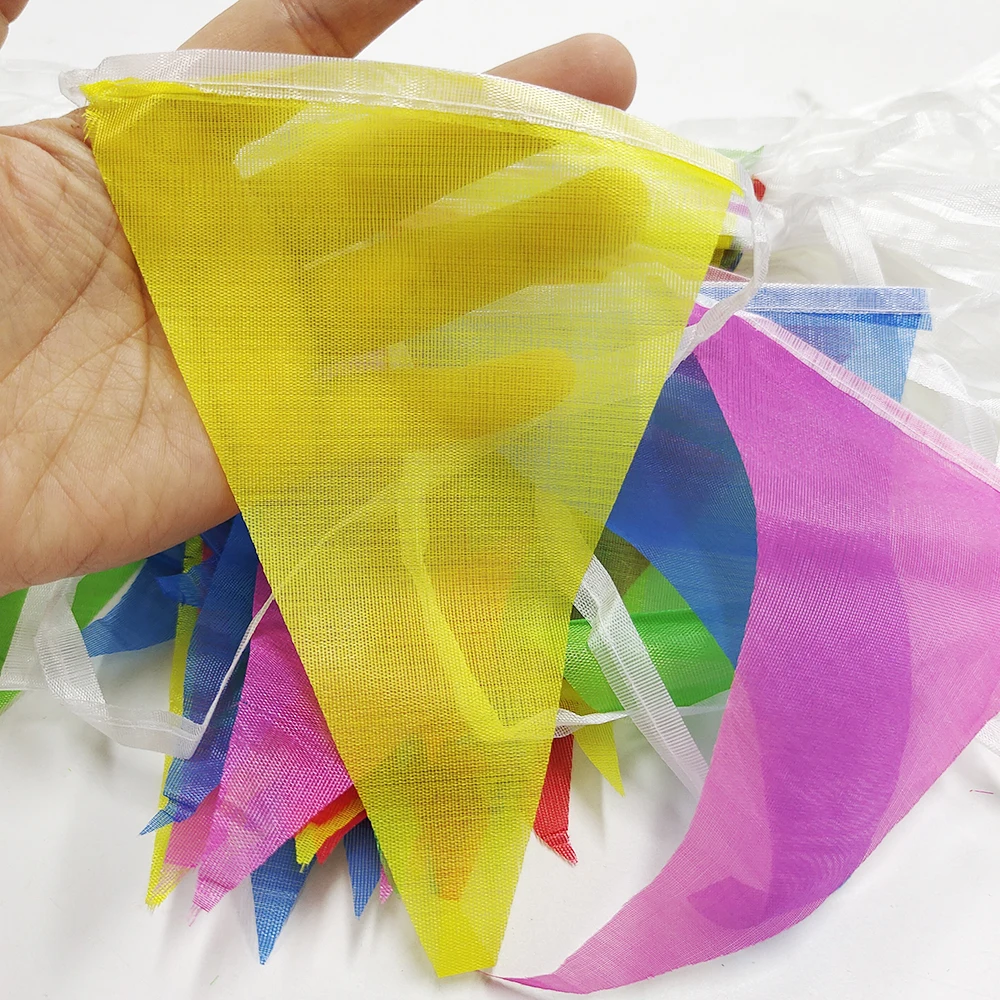 50m 100 Flaggen bunte Banner Wimpel Schnur handgemachte Ammer Flaggen Geburtstag Hochzeit Festival Party Banner Outdoor-Dekoration – Detail 3