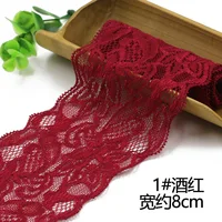 1Meter Elastic Lace Ribbon DIY Handmade Crafts Fabric White Black Red Pink Blue Purple Lace Trimming Home Garment Accessories 4