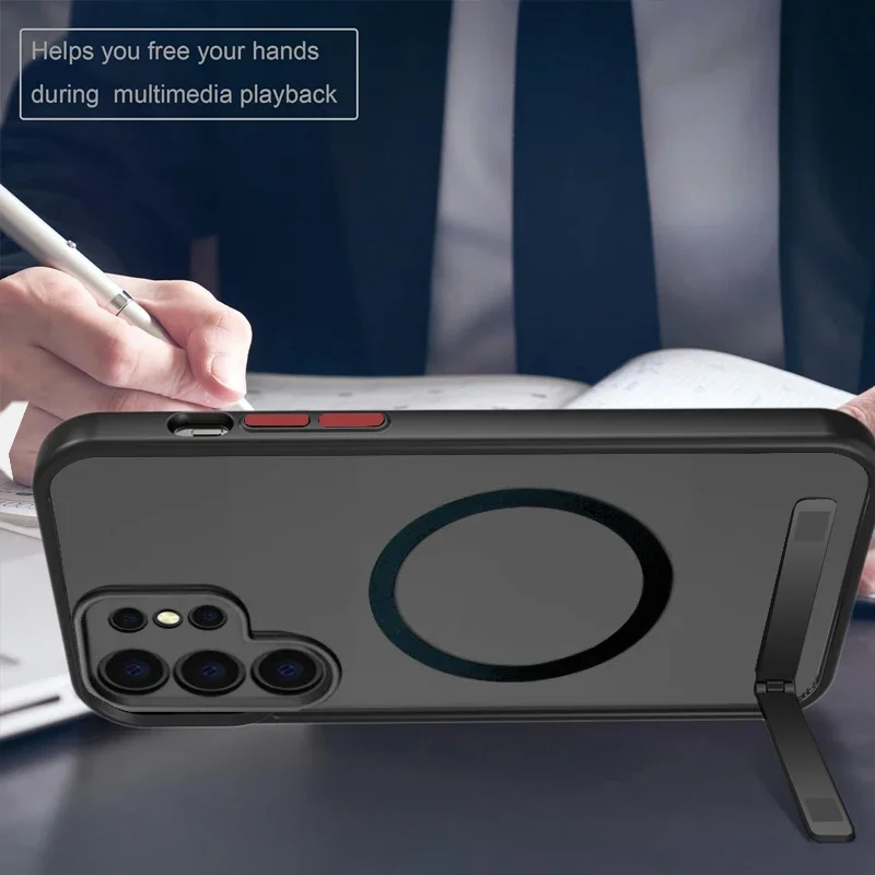Kickstand Mobile Phone Case with Magnetic Wireless Charging