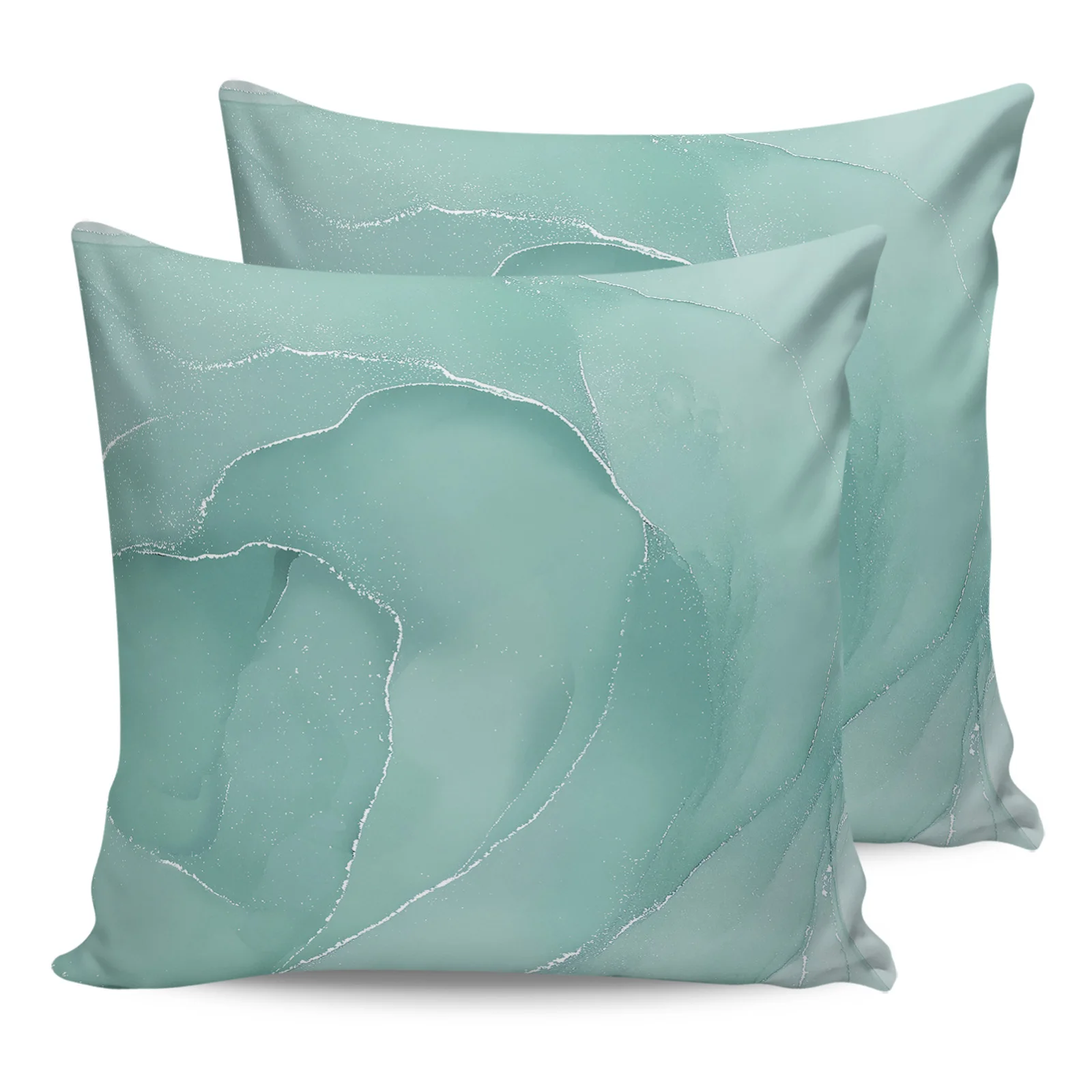 Marble Aqua Agate Pillowcase Two Piece Set Home Sofa Decor Cushion Cover Bed Pillow |
