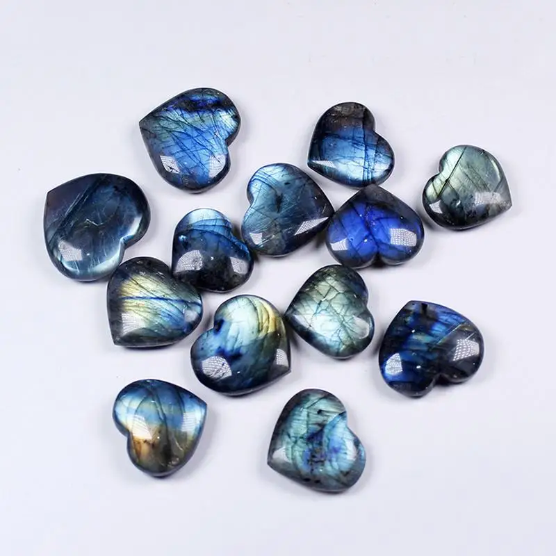 Heart Shaped Labradorite Crystal Stone Ornament