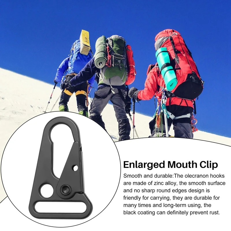 150 Pcs Enlarged Mouth Clip Sling Clasp Olecranon Hook For Sling Outdoors Bag Backpack,Carabiner Keychain Snap Hooks 4