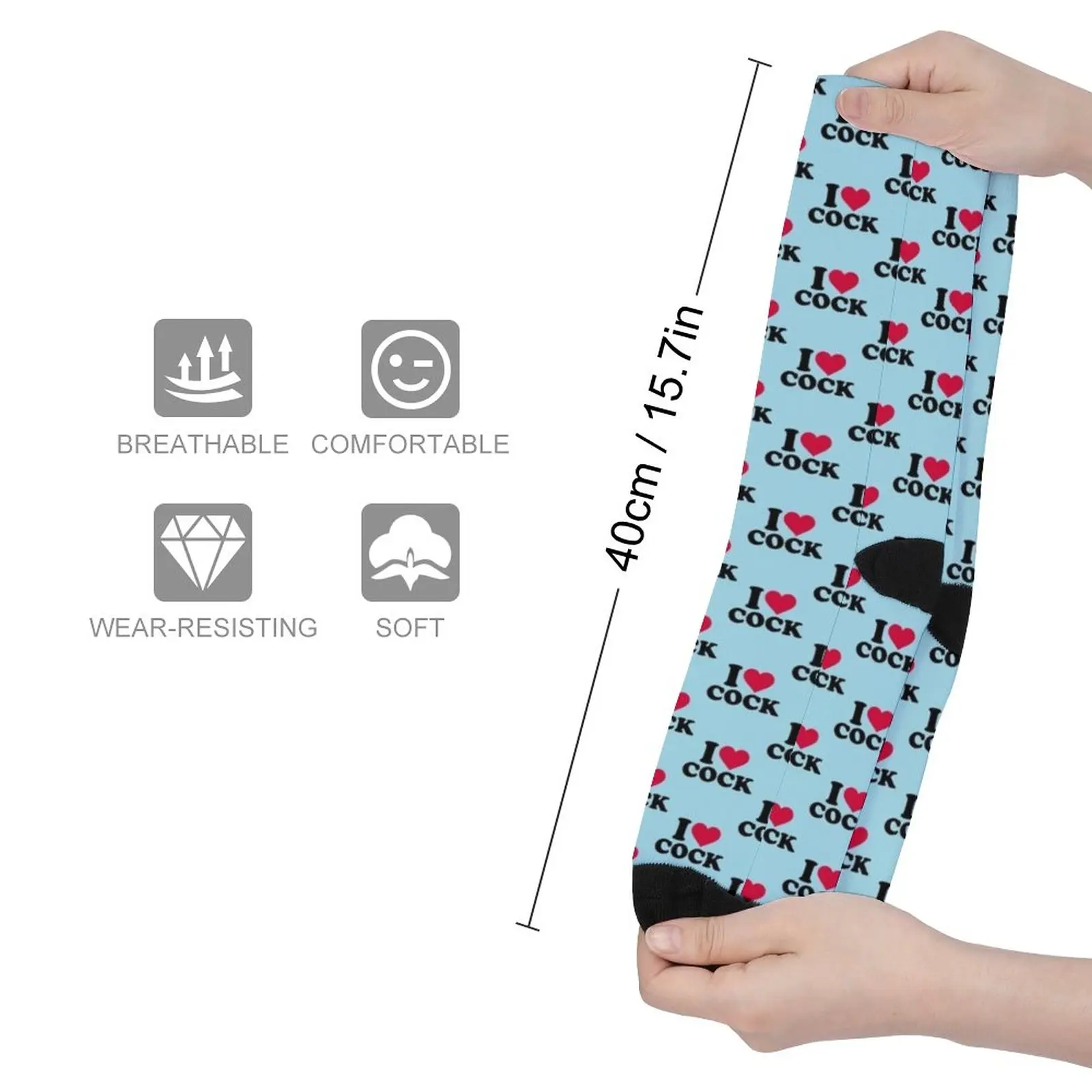 I love cock Socks funny socks men moving stockings Hiking boots Sock man