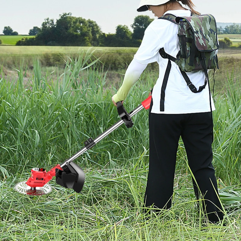 Brushless Electric Lawn Mower Small Household Lawnmower Portable Lawn Mower High Power Lawn Trimmer Adjustable Telescopic Rod 6
