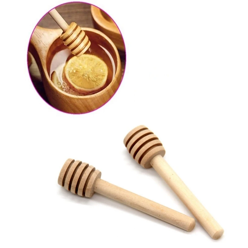 10/30/50Pcs High Quality Honey Stir Bar Mixing Handle Jar Spoon Natural Wooden Honey Wooden Stick Spoons Kitchen Tools